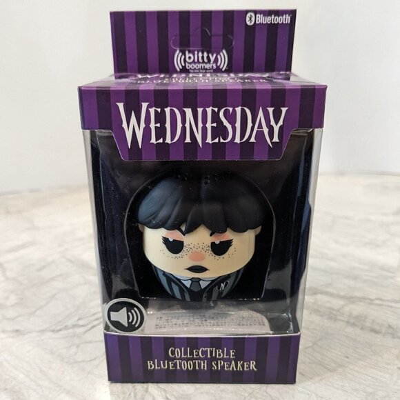 Wednesday Addams Bitty Boomer Collectible Mini Bluetooth Speaker Netflix 2" - Picture 5 of 12